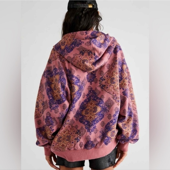 We The Free Printed It's A Vibe Hoodie In Desert Rose Combo In Pink - Picture 4 of 12